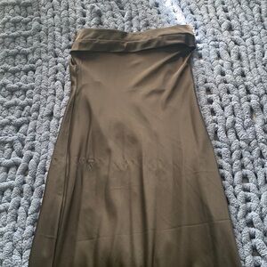 Black strapless silk dress